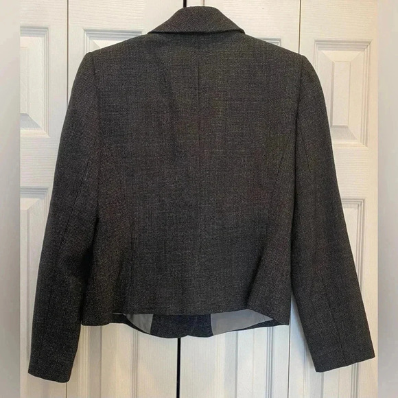 Tahari Arthur S Levine Women's Wool Blazer Jacket Lined Black/Gray Cropped 6 EUC - Picture 8 of 13